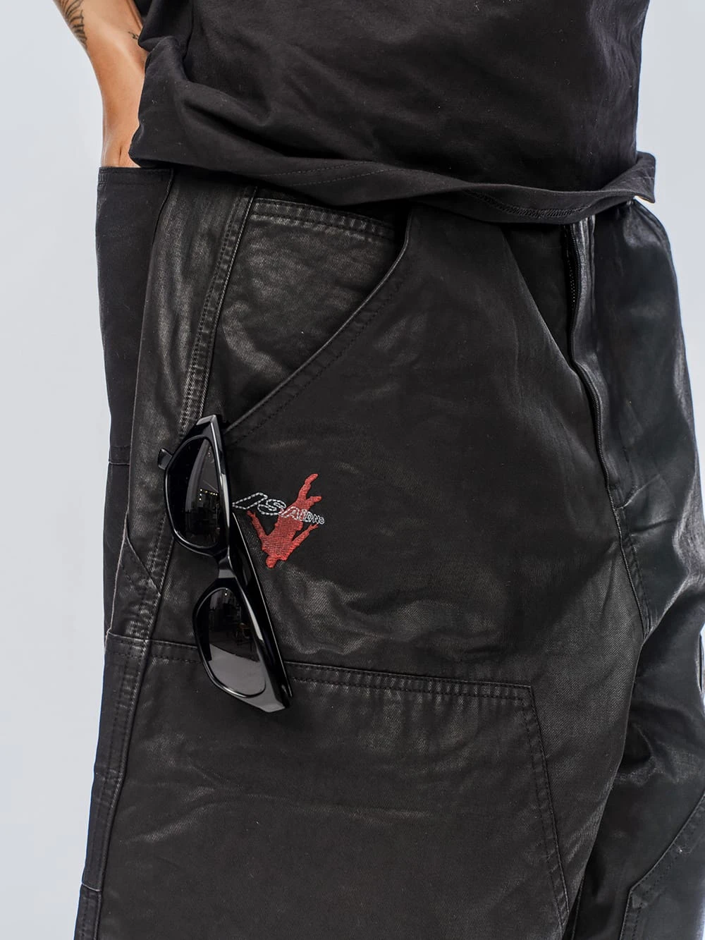 Fallen Waxed Double Knee Shorts - Image 4