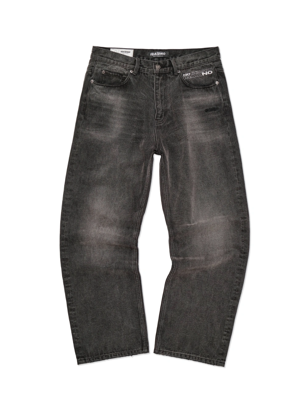 Beauty Washed Black Straight Denim Pants
